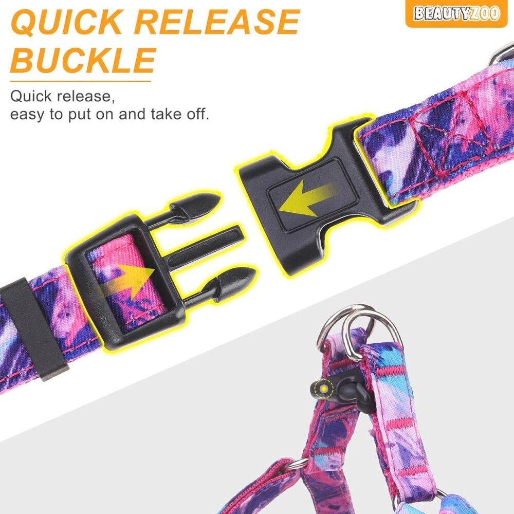 Reflective Dog Harness & Leash Set With Quick Release Buckle - Picture 4 of 11